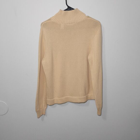 Turtleneck Toggle Button Cream Color Sweater Puppy Quiet Luxury Minimalist Xl - Picture 3 of 9